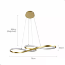 Ver imagem 4 de Lustre Led 45w Moderno Unlimited Dourado C/ Controle 75cm