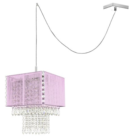Pendente Marrycrillic Clearfio Rosa com Cristal + Deslocador