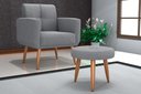 Ver imagem 2 de Kit Poltrona Decorativa Sala + Puff Havana Matrix Cinza