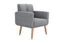 Ver imagem 3 de Kit Poltrona Decorativa Sala + Puff Havana Matrix Cinza
