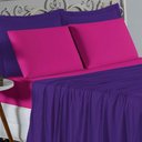 Ver imagem 2 de Jogo de Cama King Nobre 4 Peças Lençol com Elástico de 30cm de Altura Malha 100% Algodão - Roxo
