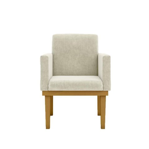 Kit 11 Poltronas Decorativas com Base Courino , Salão Cor: Courino Bege
