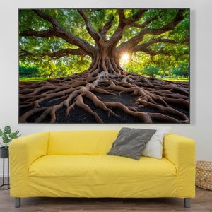 Quadro Decorativo Árvore Raízes Sala Quarto Casa Escritório