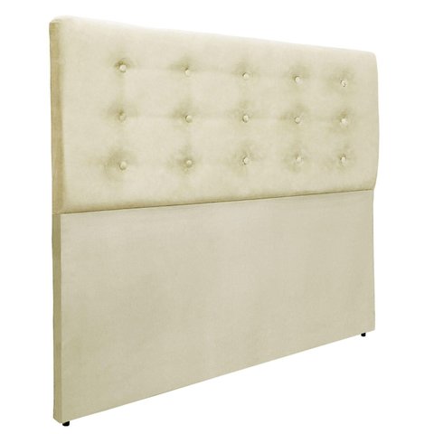 Cabeceira de Cama Estofada Botonê Viena Essencial Suede Rbl:casal Tradicional/bege