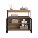 Ver imagem 5 de Armário Gabinete de Banheiro 80cm Estilo Industrial com 2 Portas P1038 Preto/mel sem Cuba