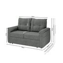 Ver mais imagens de Sofá Cama 2 Lugares Casal 1,60 Mts Chenile Tiffany Matrix Cor:linho Grosso Cinza Escuro