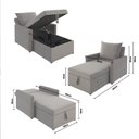 Ver imagem 3 de Sofá 3 em 1 Chaise, Cama e Baú Neve Bege Estofama