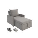 Ver imagem 1 de Sofá 3 em 1 Chaise, Cama e Baú Neve Bege Estofama