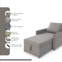 Ver imagem 4 de Sofá 3 em 1 Chaise, Cama e Baú Neve Bege Estofama