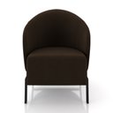 Ver imagem 5 de Kit 2 Poltronas Decorativa Sala de Estar Kenya Pés em Ferro Veludo Preto/marrom G33 - Gran Belo