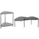 Ver imagem 1 de Kit 02 Mesas de Centro e 01 Mesa Lateral Pés Metálicos Adek A03 Nero Preto - Lyam Decor