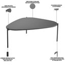 Ver imagem 7 de Kit 02 Mesas de Centro e 01 Mesa Lateral Pés Metálicos Adek A03 Nero Preto - Lyam Decor