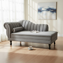 Ver imagem 2 de Recamier Decorativo Divã Amsterdã 147cm Lado Direito Suede Cinza