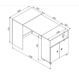 Balcão Multiuso 68,4cm C/ Rodízios e Mesa Retrátil Bl1000 Art In Móveis - Branco - 3
