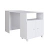 Balcão Multiuso 68,4cm C/ Rodízios e Mesa Retrátil Bl1000 Art In Móveis - Branco - 4