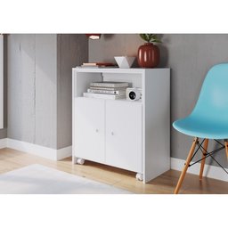 Balcão Multiuso 68,4cm C/ Rodízios e Mesa Retrátil Bl1000 Art In Móveis - Branco - 7