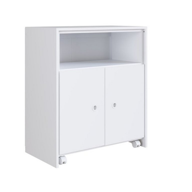 Balcão Multiuso 68,4cm C/ Rodízios e Mesa Retrátil Bl1000 Art In Móveis - Branco