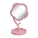 Ver imagem 1 de Espelho de Mesa Flor com Base Porta-Jóias 18x10cm – Praticidade e Charme para o Seu Espaço:Rosa