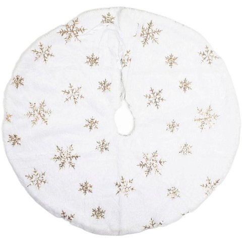 Saia de Árvore Natal Temática Natalino Flocos de Neve 60cm