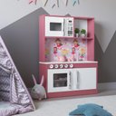 Ver imagem 1 de Cozinha Infantil Helena C/ Fogão Forno e Armários Branco/rosa