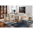 Ver imagem 1 de Sala de Jantar Completa 180cm + 6 Cadeiras Lunara Imbuia Veludo Creme