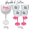 5 Taças Gin Acrilico 550ml Branca e Transparente Haste Rosa Despedida de Solteira - 1