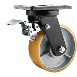 Rodizio Giratório com Freio 6'' Pu+Ferro Industrial Vonder - 1