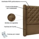 Ver imagem 4 de Cabeceira Cama Box King 195cm e Recamier Vicenza Suede Caramelo S04 - D'Rossi