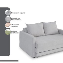 Sofa Cama Casal 147cm Trento Bege Estofama - 5