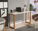 Ver imagem 2 de Escrivaninha Mesa Estudo 90 Cm Compacta Quarto Sala Decorativo Premium Estudo Trabalho Cor Off White