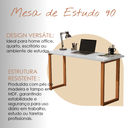 Ver imagem 5 de Escrivaninha Mesa Estudo 90 Cm Compacta Quarto Sala Decorativo Premium Estudo Trabalho Cor Off White
