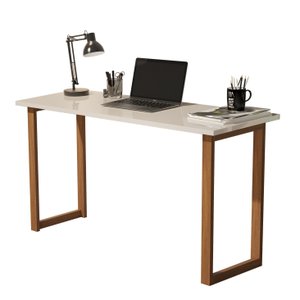 Escrivaninha Mesa Estudo 90 Cm Compacta Quarto Sala Decorativo Premium Estudo Trabalho Cor Off White
