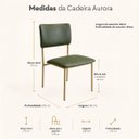Ver mais imagens de Cadeira Sala de Jantar Cozinha Aurora Dourado Fosco Estofada Verde
