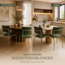 Ver imagem 7 de Cadeira Sala de Jantar Cozinha Aurora Dourado Fosco Estofada Verde