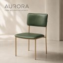 Ver imagem 5 de Cadeira Sala de Jantar Cozinha Aurora Dourado Fosco Estofada Verde