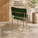 Ver imagem 4 de Cadeira Sala de Jantar Cozinha Aurora Dourado Fosco Estofada Verde