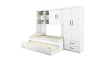 Ver imagem 3 de Jogo de Quarto Juvenil Chiara 4 Peças - Roupeiro 2 portas, Módulo Aéreo e Cama com Auxiliar - Phoeni