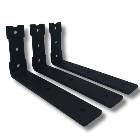3 Suportes para Prateleira Fixo de Parede 15cm Formato L Aço Reforçado Moderno Preto