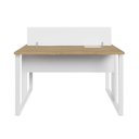 Ver imagem 4 de Conjunto Mesa Plataforma 2 Lugares com Divisória Macadâmia e Branco