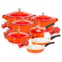 Ver imagem 1 de Jogo de Panelas Laranja Revestimento Cerâmico com 7 Peças LE Cook