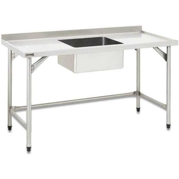 Pia 1,5 m Total Inox AISI 304 com cuba 50 x 40 x 25 cm Fritomaq Cuba Lado Esquerdo - 1