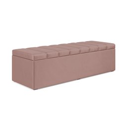 Calçadeira Baú Navi 140 para Cama de Casal N-031 Veludo Rosê Claro Aradecor - 3