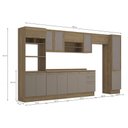 Ver imagem 3 de Armário de Cozinha Modulada Completa Reta 9 Peças 4,00m 219 Botanic Kappesberg - Nogueira/fendi