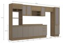 Ver imagem 3 de Armário de Cozinha Modulada Completa Reta 9 Peças 4,00m Botanic Kappesberg - Nogueira/Fendi