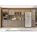 Ver imagem 1 de Armário de Cozinha Modulada Completa Reta 9 Peças 4,00m 219 Botanic Kappesberg - Nogueira/fendi