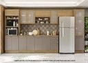 Ver imagem 1 de Armário de Cozinha Modulada Completa Reta 9 Peças 4,00m Botanic Kappesberg - Nogueira/Fendi
