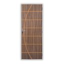 Ver imagem 2 de Kit Porta de Madeira Decorada 215x75cm com Batente de Aço 6cm Neblina MGM Abertura Esquerda Marrom/Carvalho Quebec
