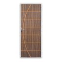 Ver imagem 2 de Kit Porta de Madeira Decorada 215x85cm com Batente de Aço 06cm Neblina MGM Abertura Direita Marrom/Carvalho Quebec
