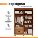 Ver mais imagens de Guarda Roupas Solteiro 4 Portas Frisado 3 Gavetas 100% MDF July