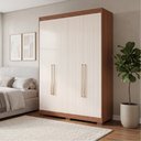 Ver imagem 1 de Guarda Roupas Solteiro 4 Portas Frisado 3 Gavetas 100% MDF July